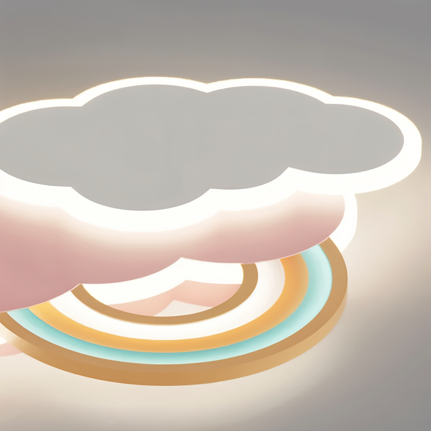 PinkCloud – LED-plafondlamp gekleurd Wolk en Regenboog
