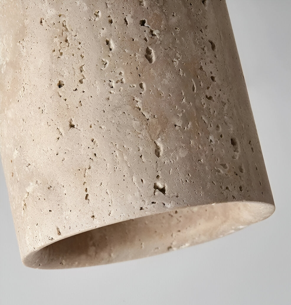 Travellis | LED-plafondlamp in travertin en hout