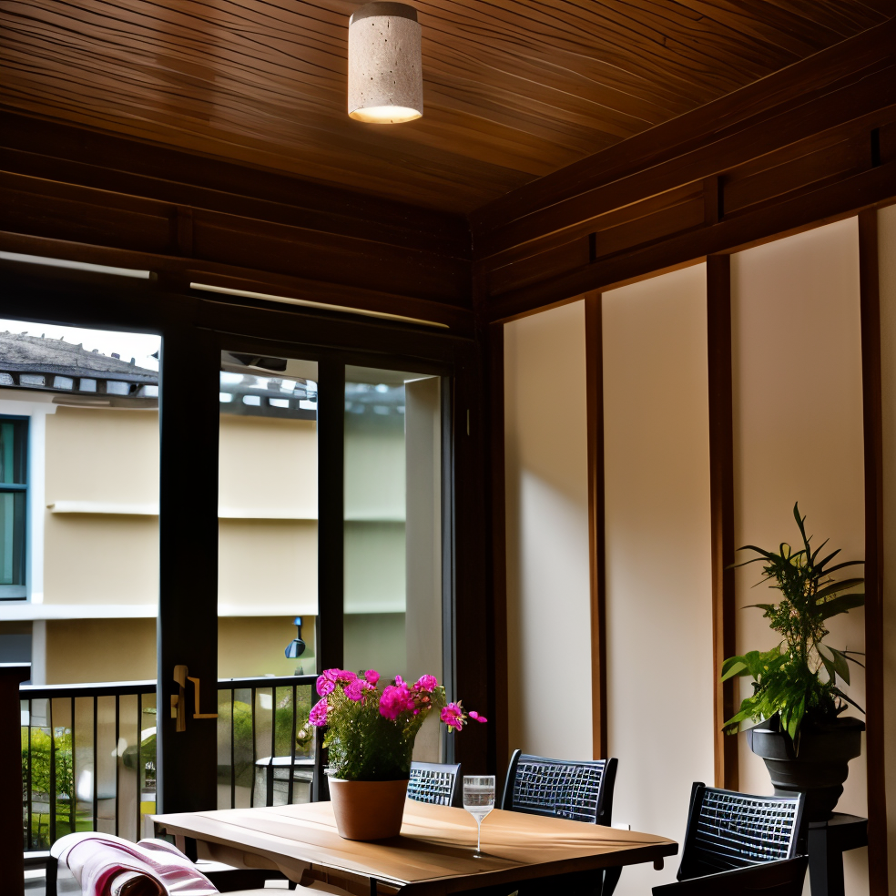 Travellis | LED-plafondlamp in travertin en hout