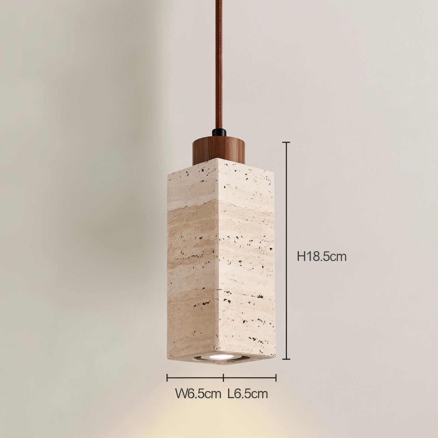 MarmoFina – Cilindrische hanglamp van marmer en hout