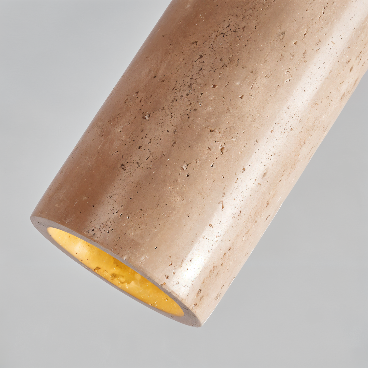 MarmoFina – Cilindrische hanglamp van marmer en hout