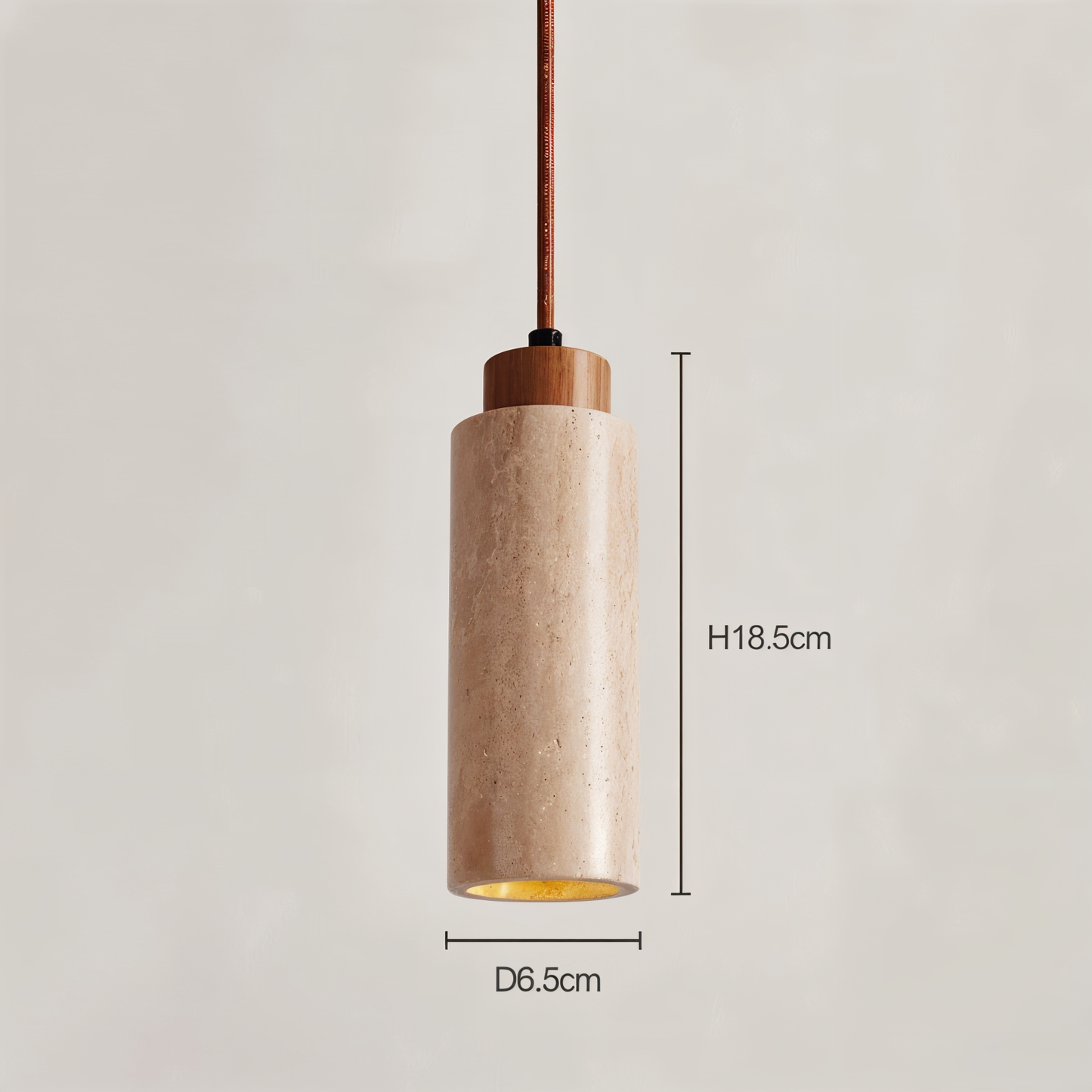 MarmoFina – Cilindrische hanglamp van marmer en hout