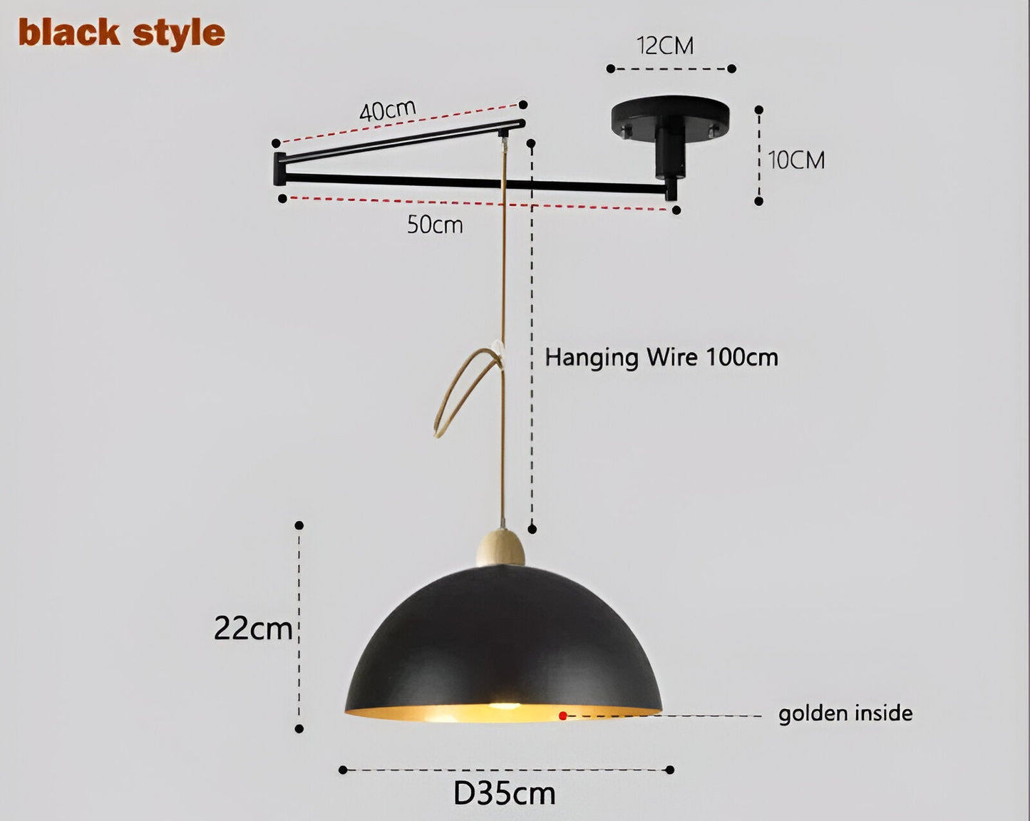 Domelune | Verstelbare Koepelhanglamp van IJzer en Hout – Moderne LED Verlichting