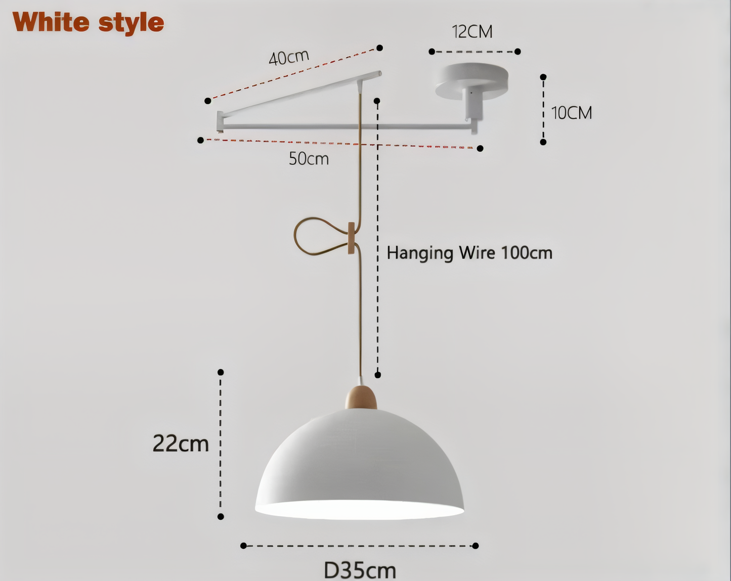 Domelune | Verstelbare Koepelhanglamp van IJzer en Hout – Moderne LED Verlichting