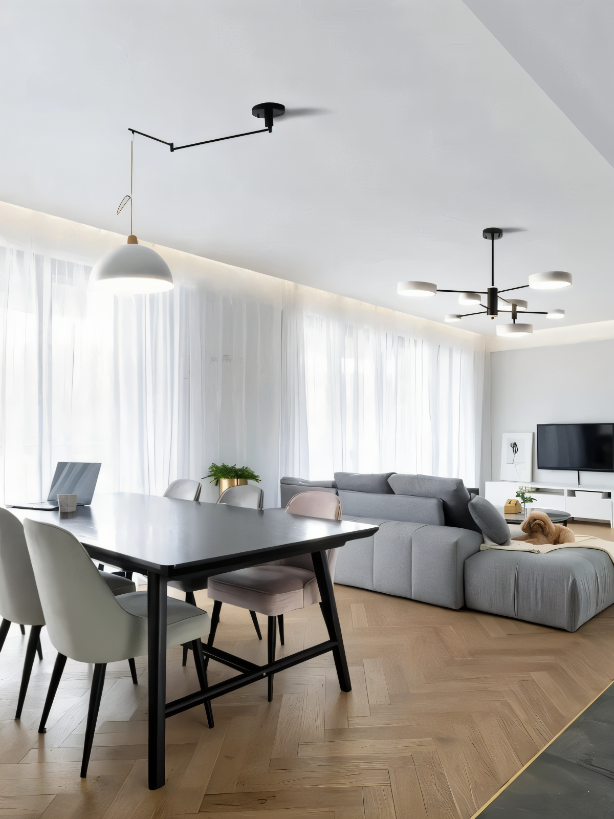 Domelune | Verstelbare Koepelhanglamp van IJzer en Hout – Moderne LED Verlichting