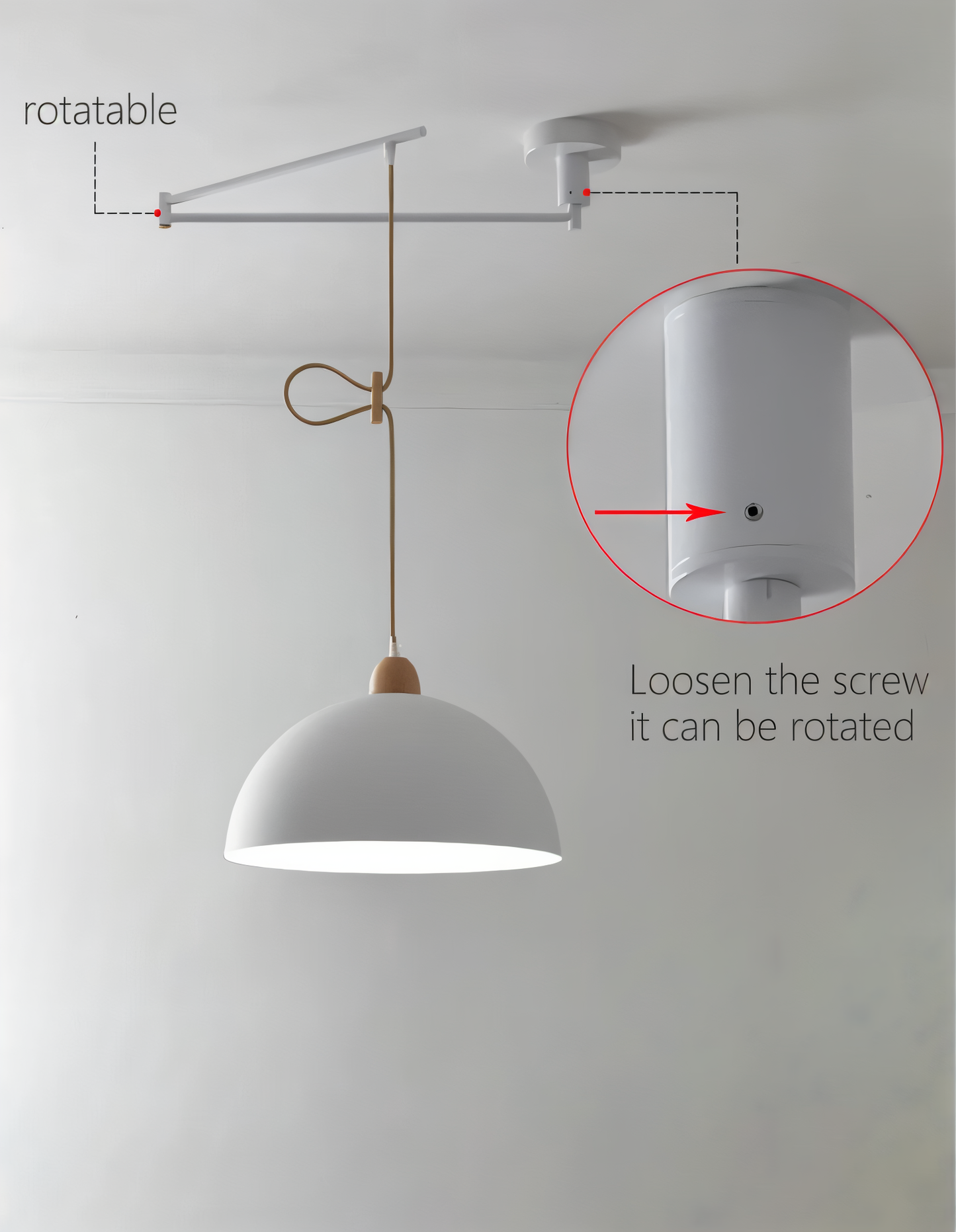 Domelune | Verstelbare Koepelhanglamp van IJzer en Hout – Moderne LED Verlichting