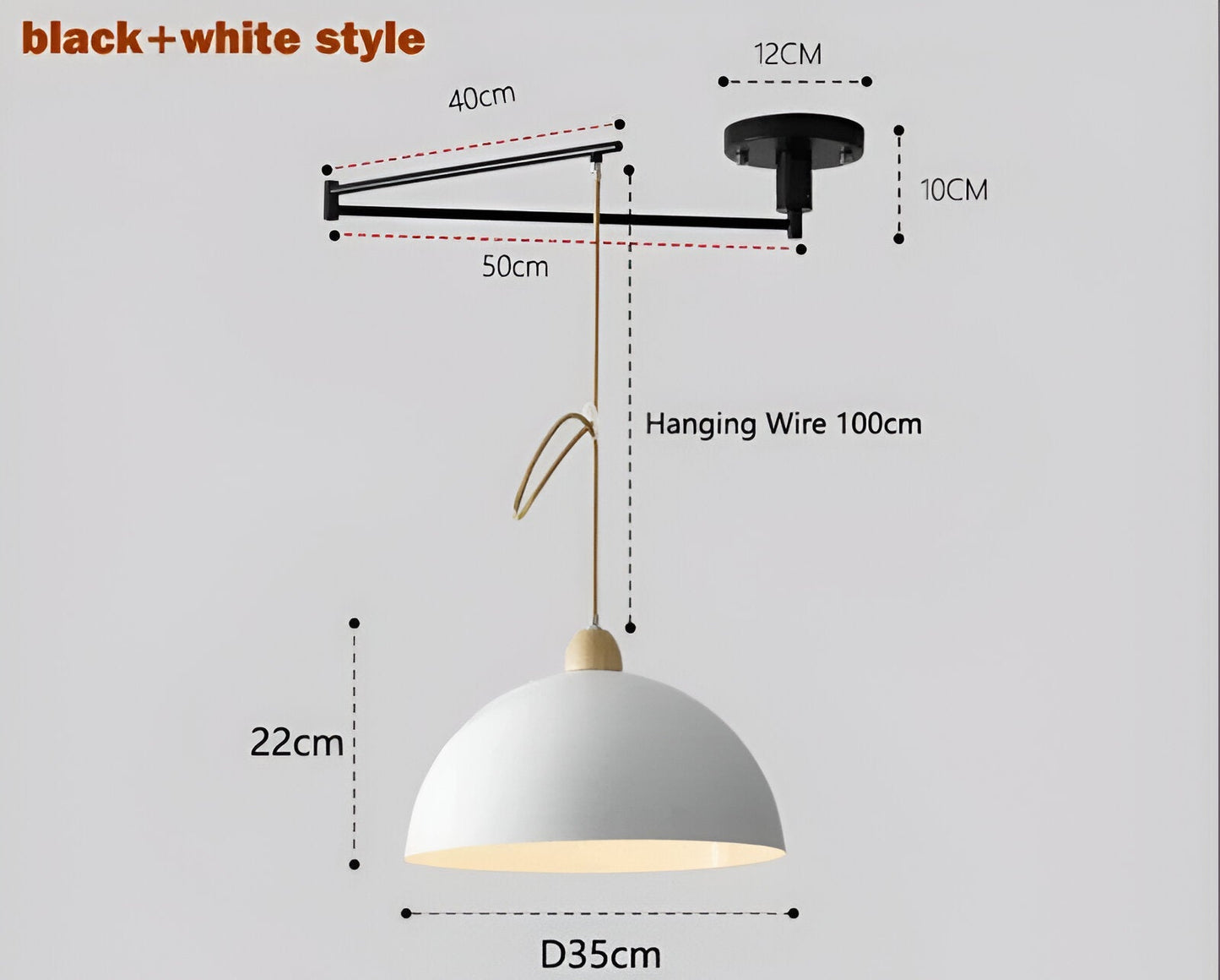 Domelune | Verstelbare Koepelhanglamp van IJzer en Hout – Moderne LED Verlichting