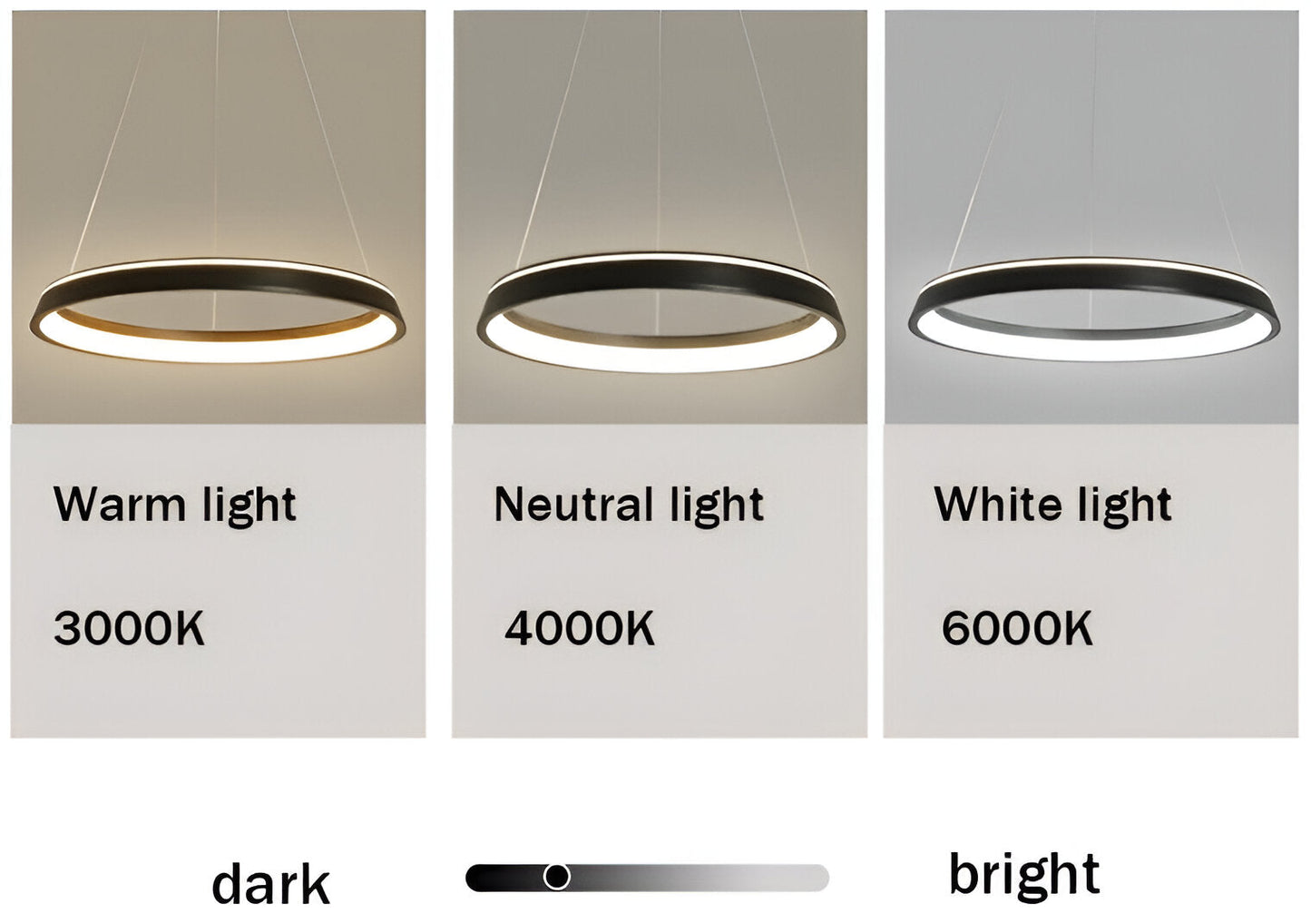 Lunessa | Suspension LED Circulaire Minimaliste – Noir & Blanc Épuré