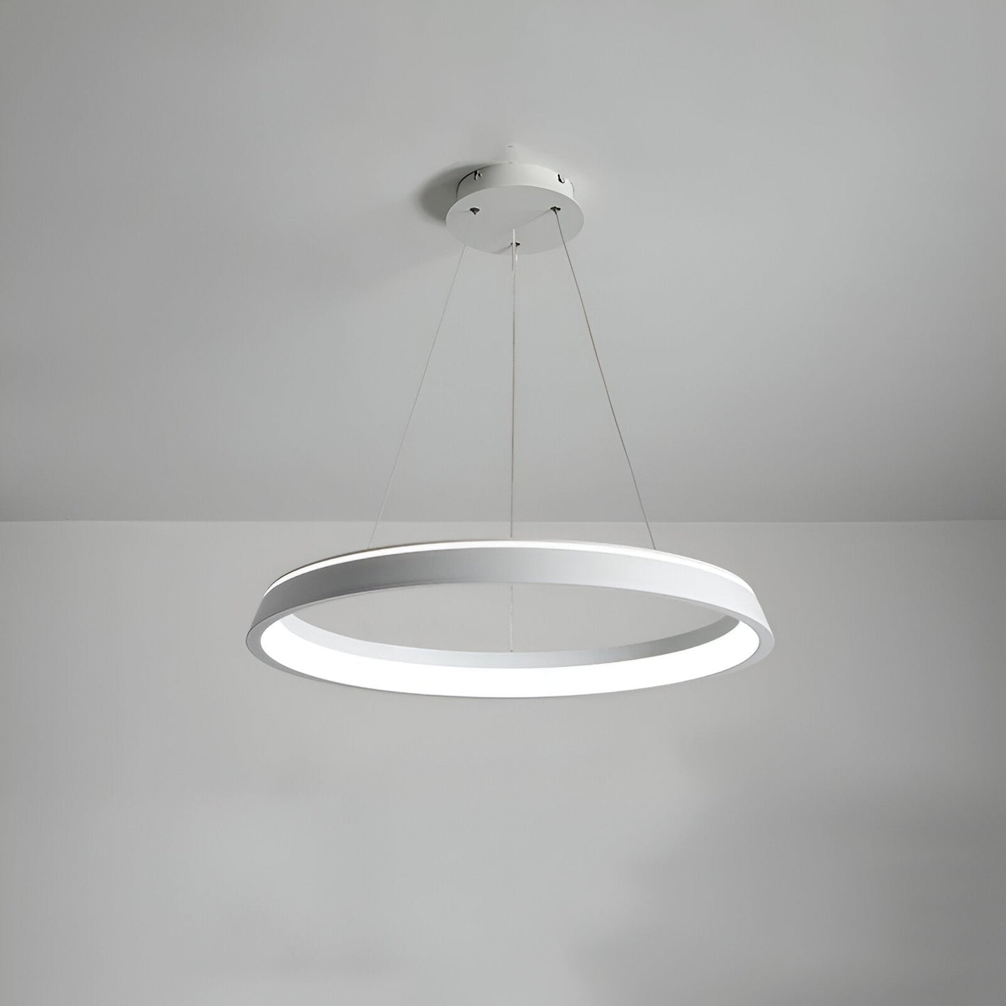 Lunessa | Suspension LED Circulaire Minimaliste – Noir & Blanc Épuré