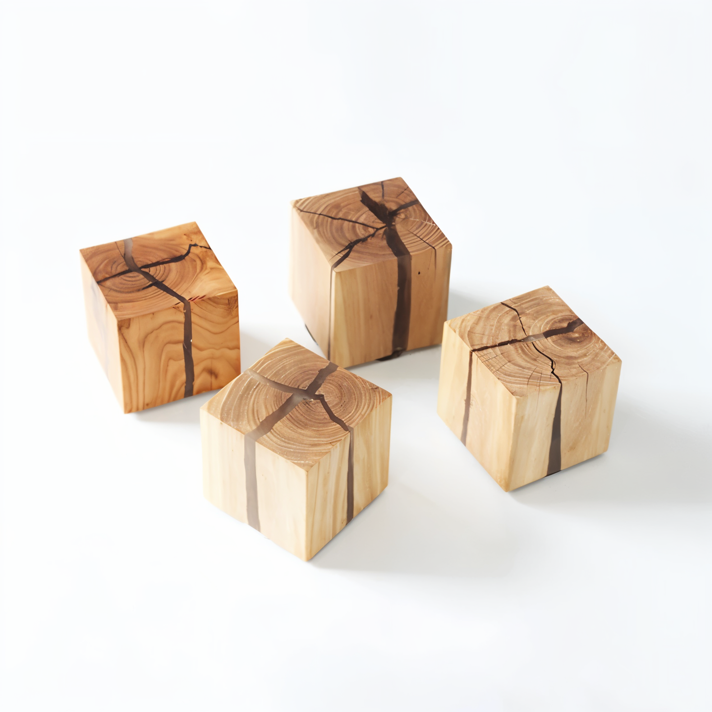 QuadCrackle – Houten wandapplique met artistiek gebarsten ontwerp