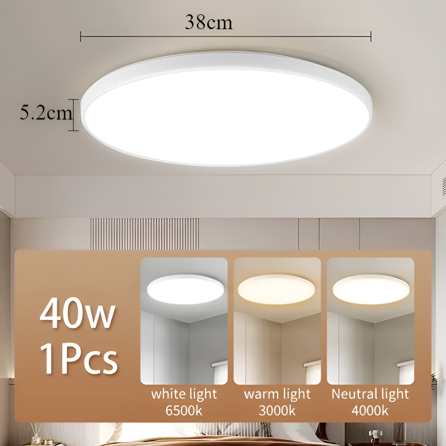 SlimCirc | Extra-dunne Ronde LED Plafondlamp – Stof- en Insectenbestendig
