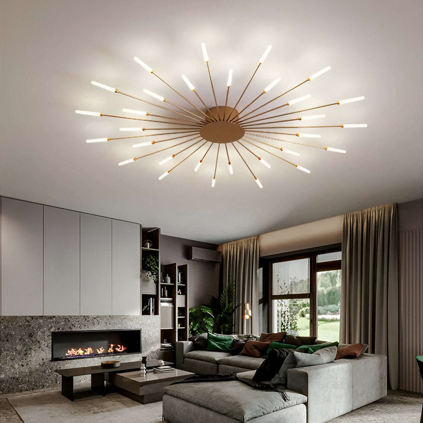 SpiraBright | LED Plafondlamp Noord-Europees met Vuurwerk Design