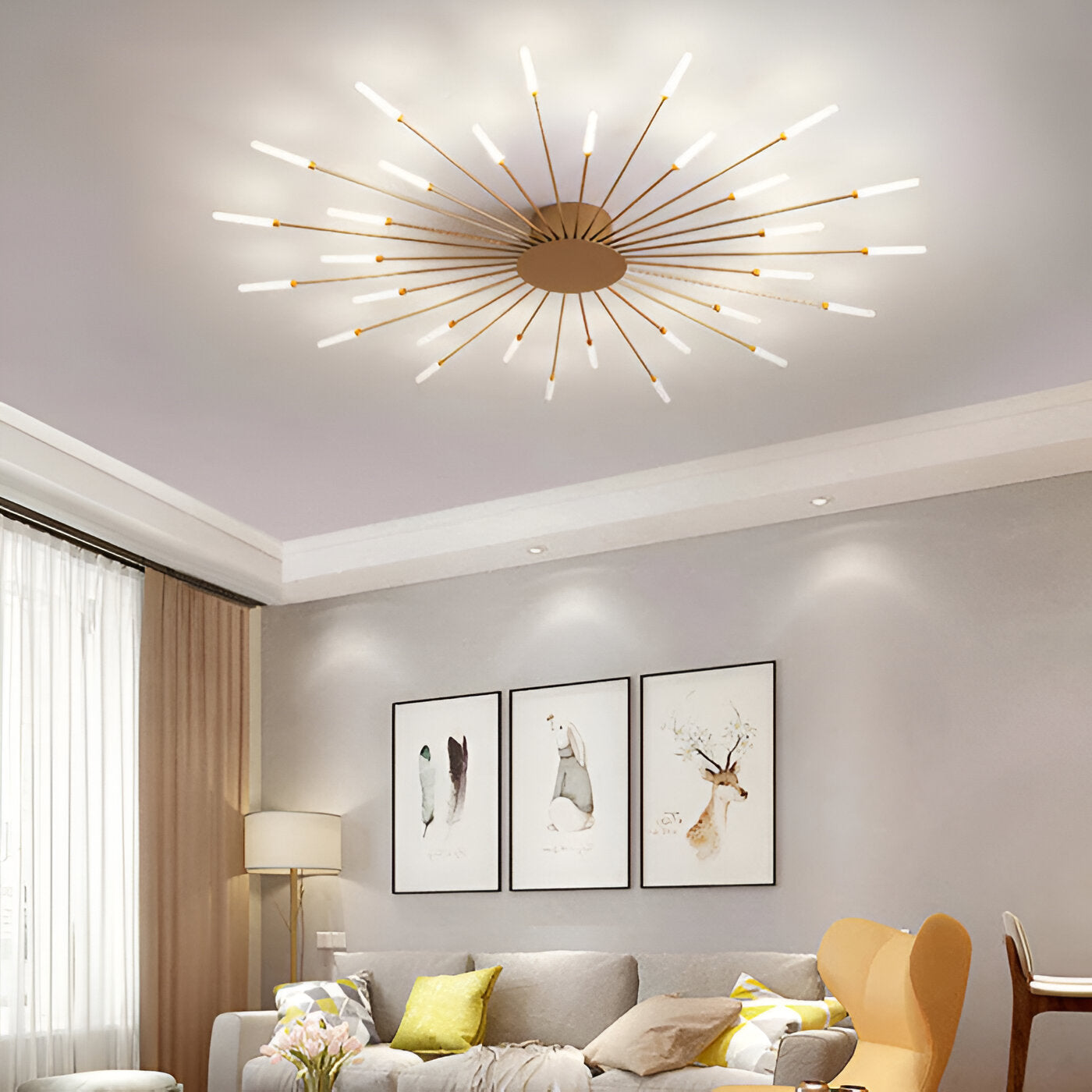 SpiraBright | LED Plafondlamp Noord-Europees met Vuurwerk Design