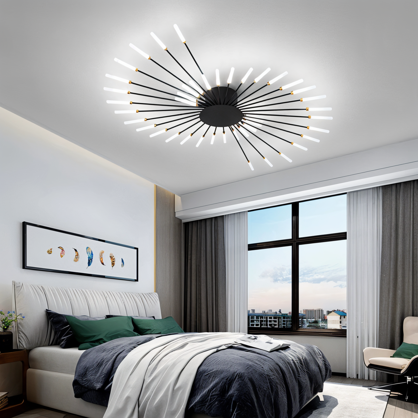 SpiraBright | LED Plafondlamp Noord-Europees met Vuurwerk Design
