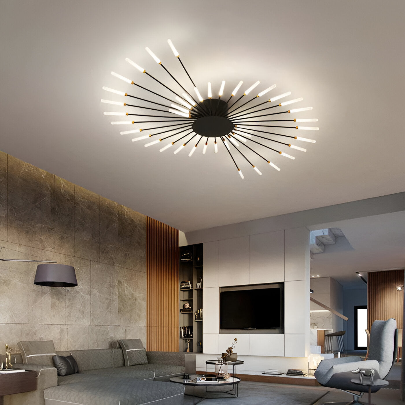 SpiraBright | LED Plafondlamp Noord-Europees met Vuurwerk Design