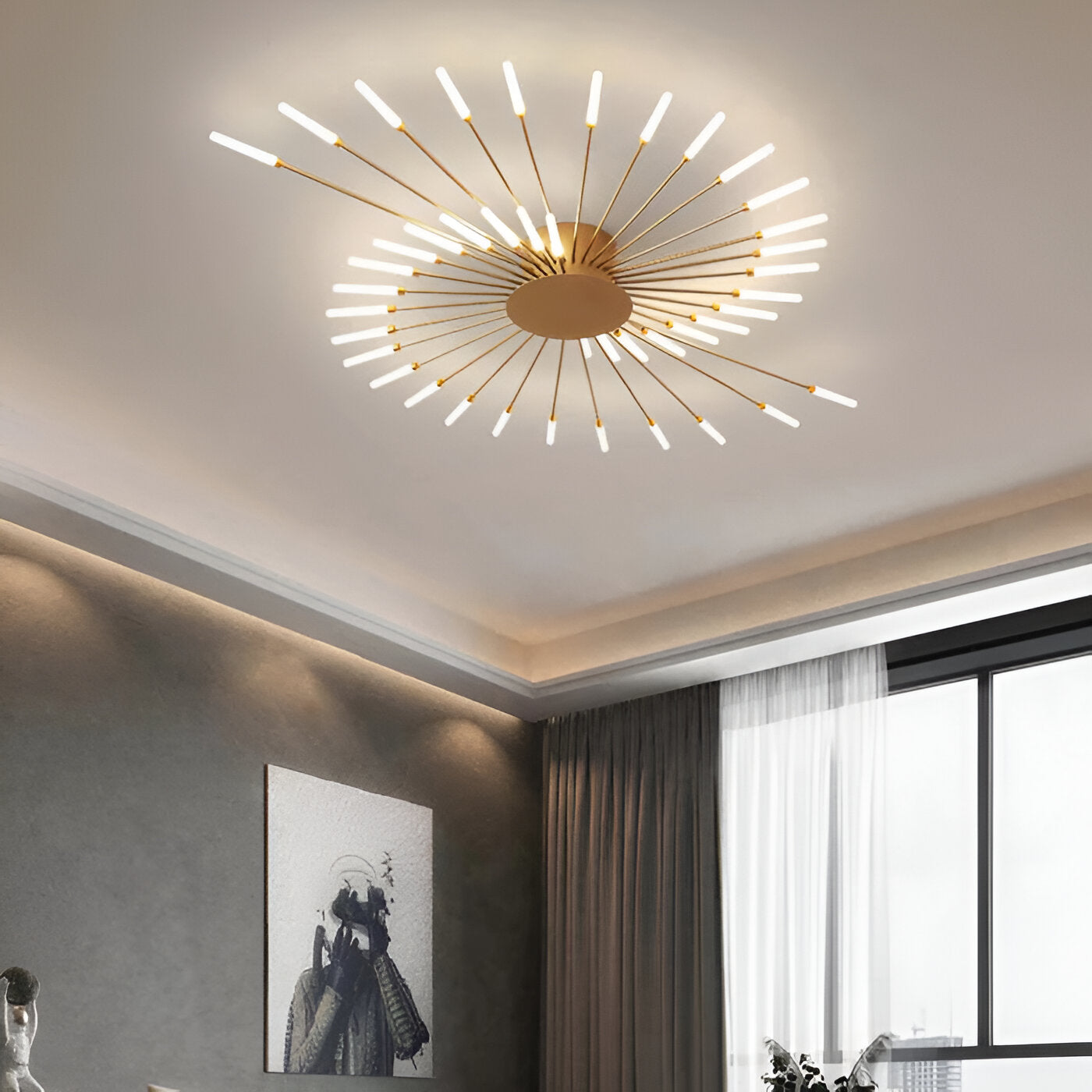 SpiraBright | LED Plafondlamp Noord-Europees met Vuurwerk Design