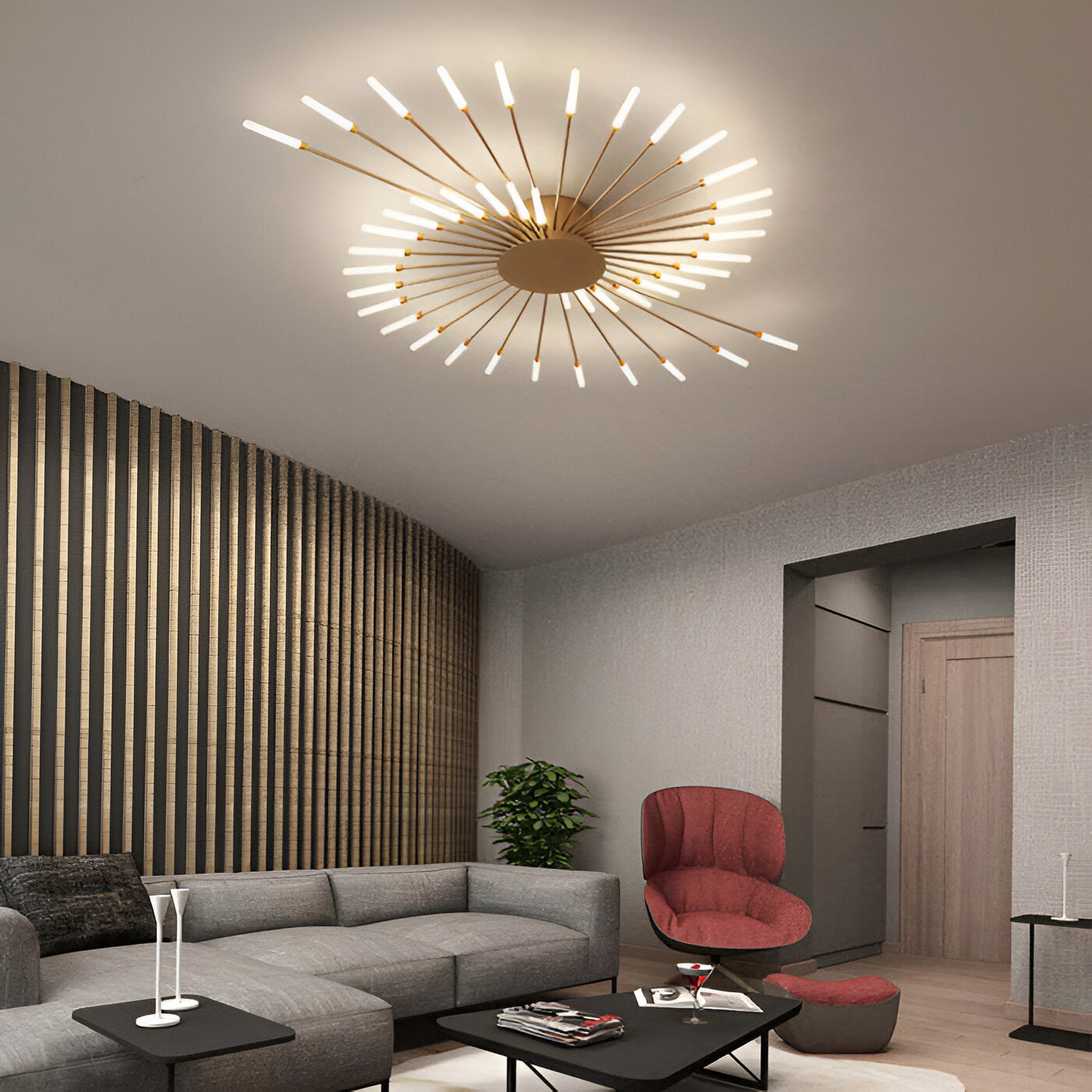 SpiraBright | LED Plafondlamp Noord-Europees met Vuurwerk Design