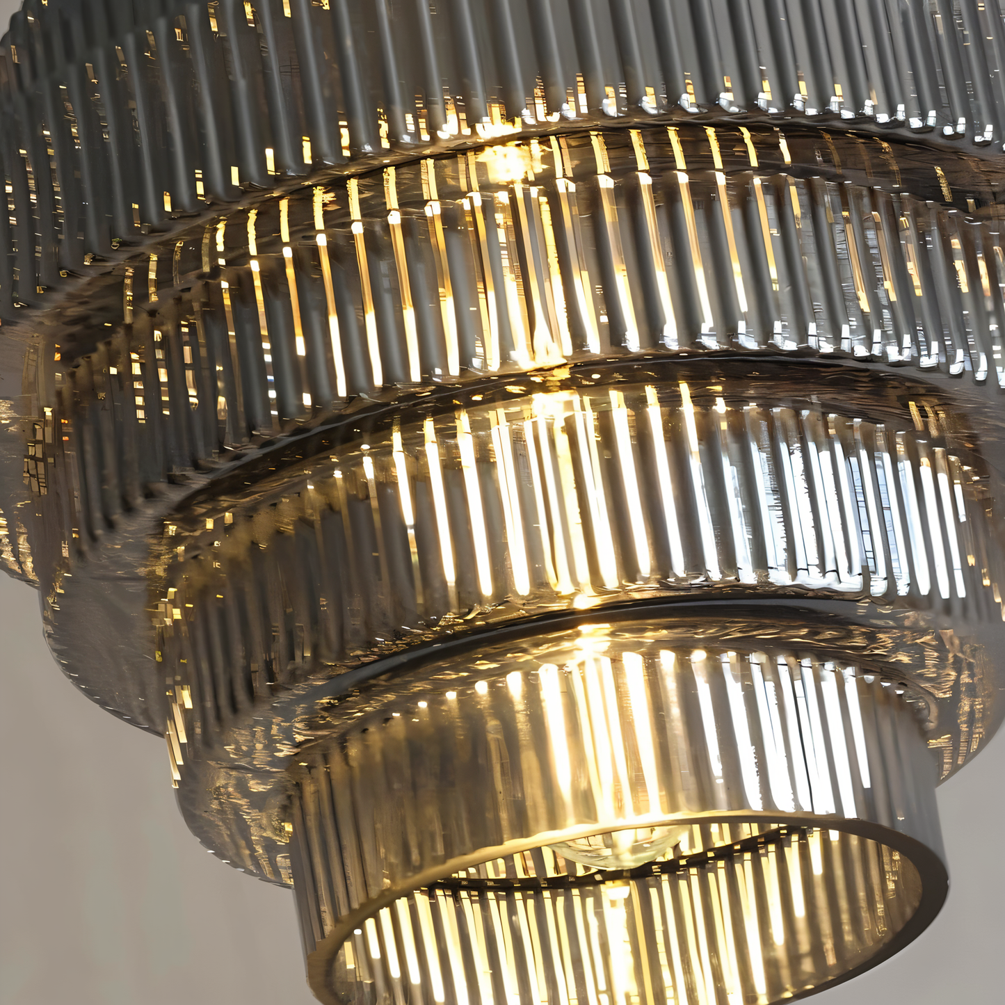 BrassLayer – Retro hanglamp van glas en messing met gelaagd ontwerp