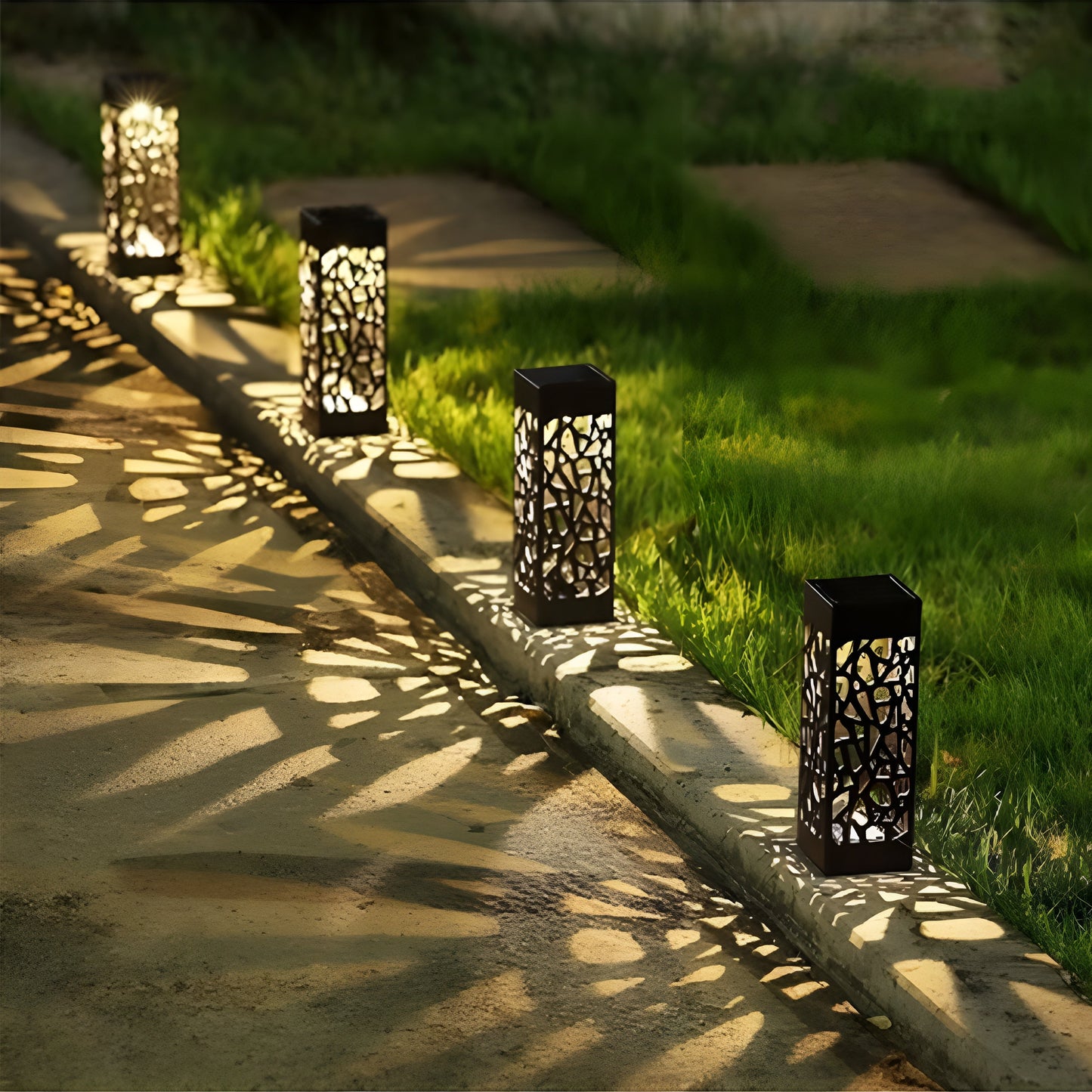 LumaRay – Lot de 2 Lampes Solaires de Jardin en Acier Inoxydable