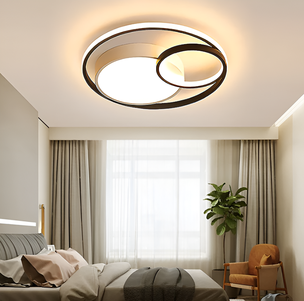 Cirquella | Ronde Dimbare LED Plafondlamp met Drievoudige Ring