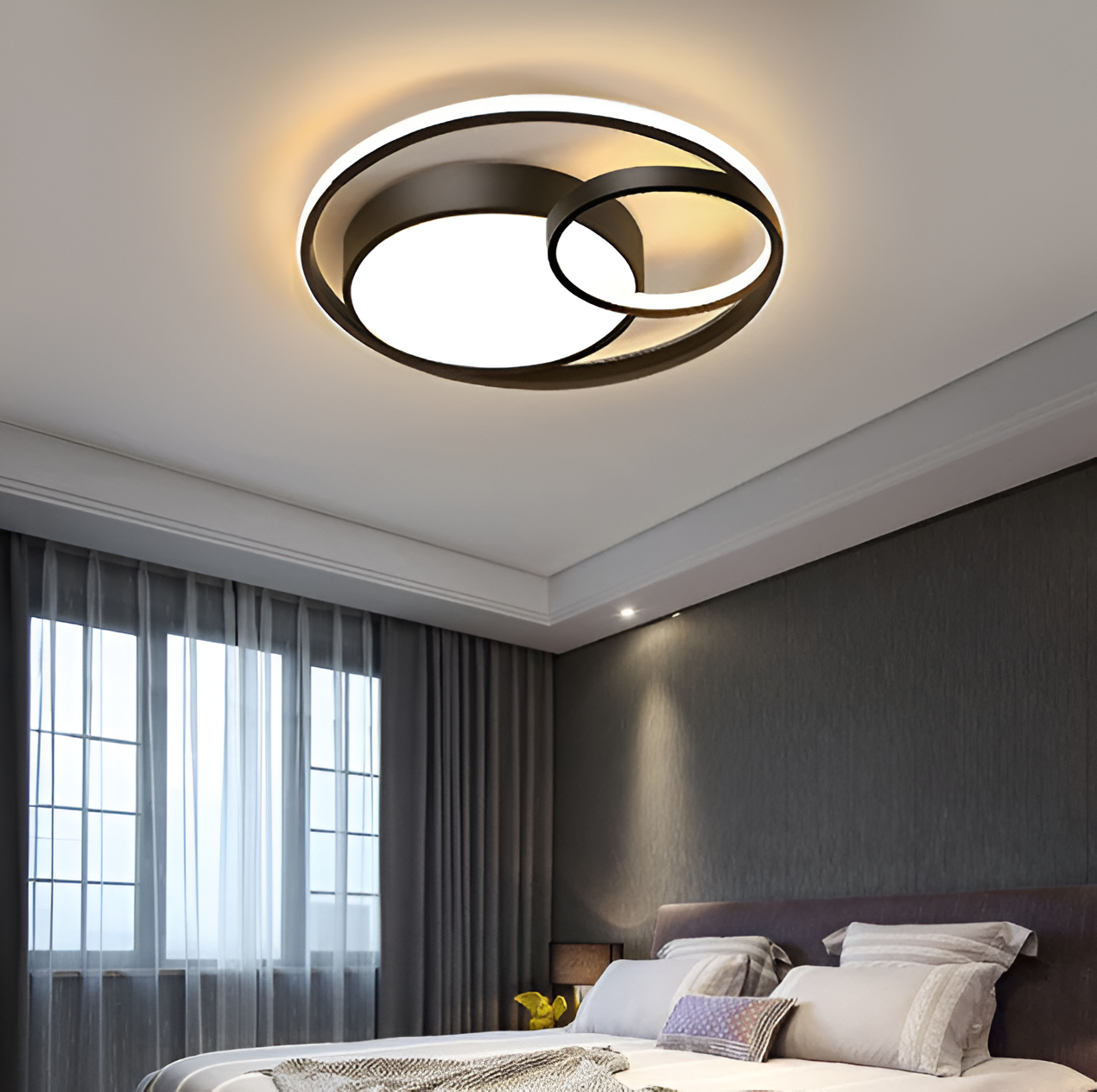 Cirquella | Ronde Dimbare LED Plafondlamp met Drievoudige Ring