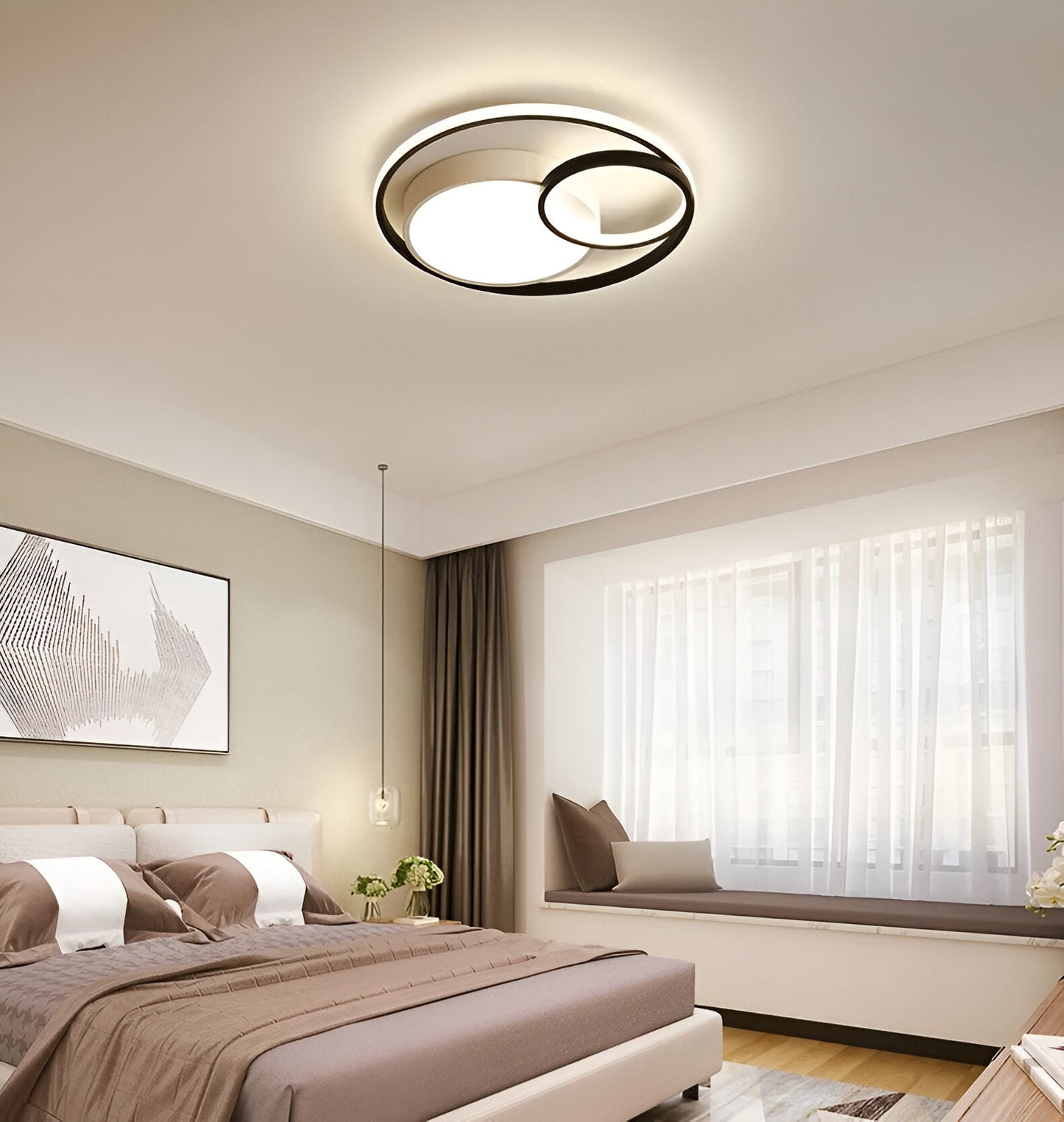 Cirquella | Ronde Dimbare LED Plafondlamp met Drievoudige Ring