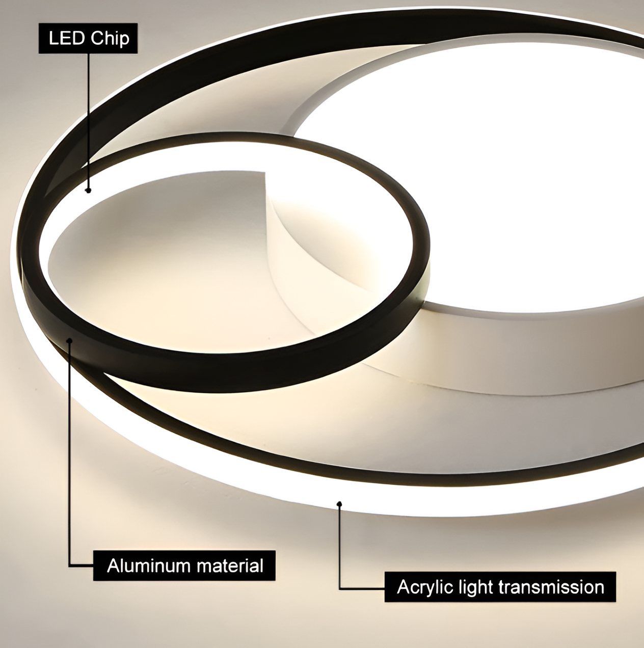 Cirquella | Ronde Dimbare LED Plafondlamp met Drievoudige Ring