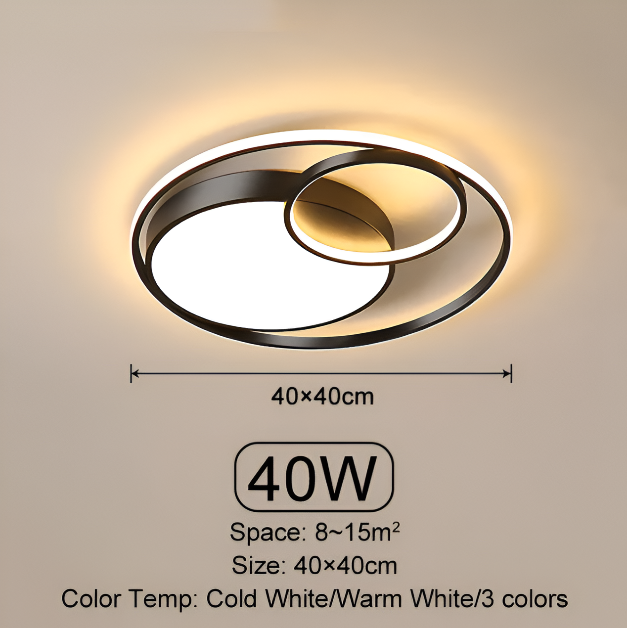 Cirquella | Ronde Dimbare LED Plafondlamp met Drievoudige Ring