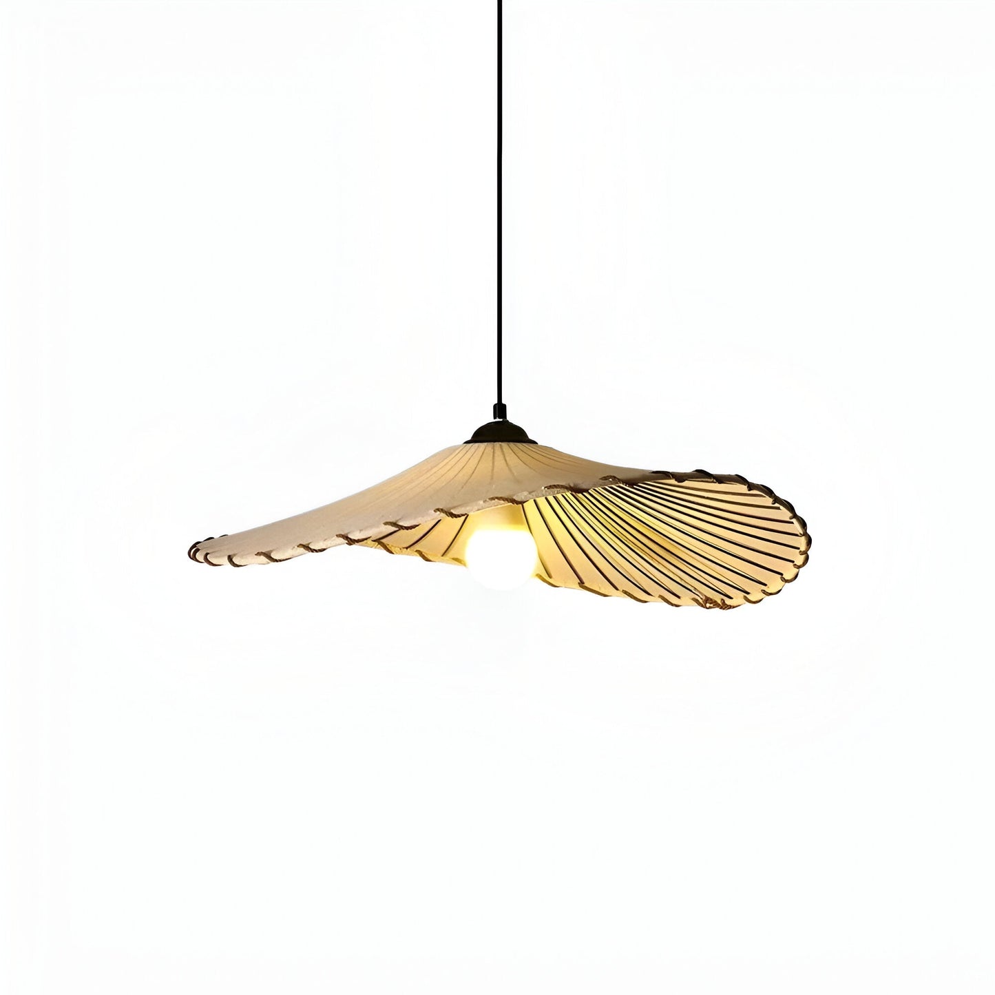 Hinari | Japanse hanglamp van wit textiel en natuurlijk hout