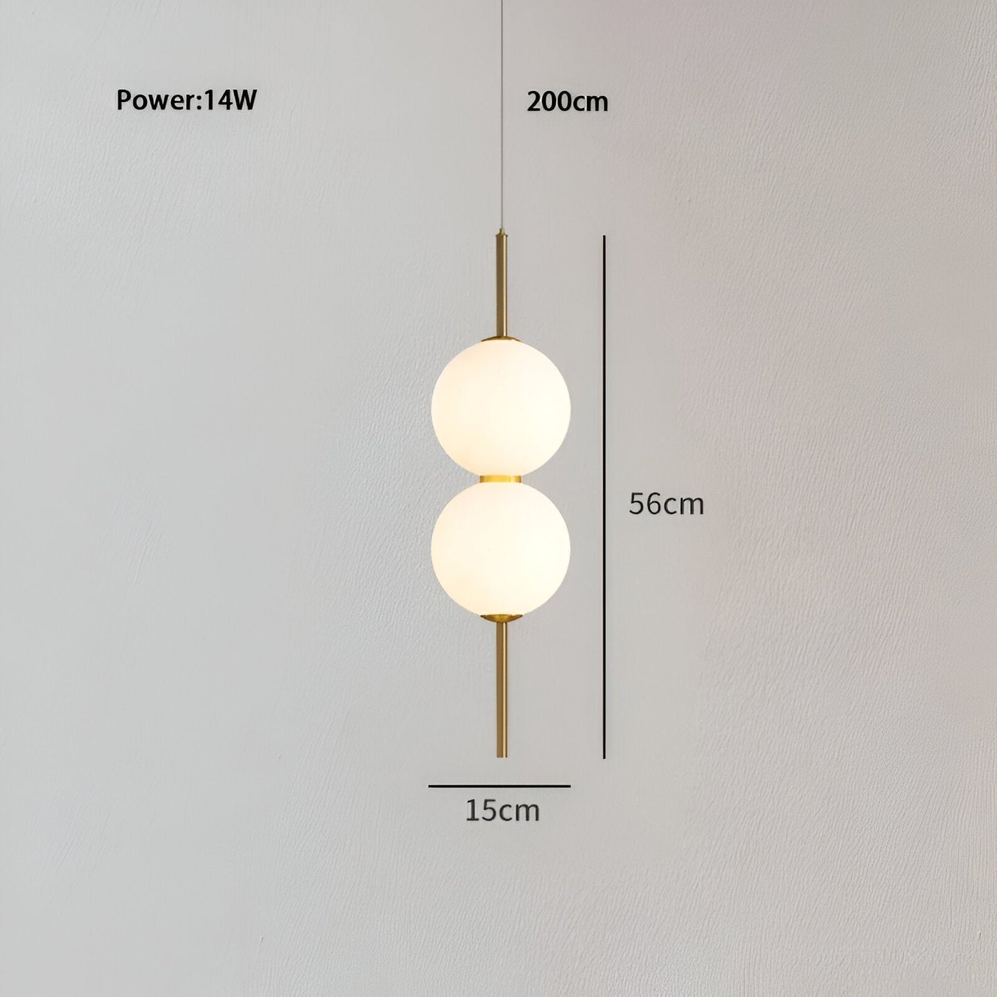 Lunaris | Suspension Verticale avec Globes en Verre Opalin – LED Intégrée