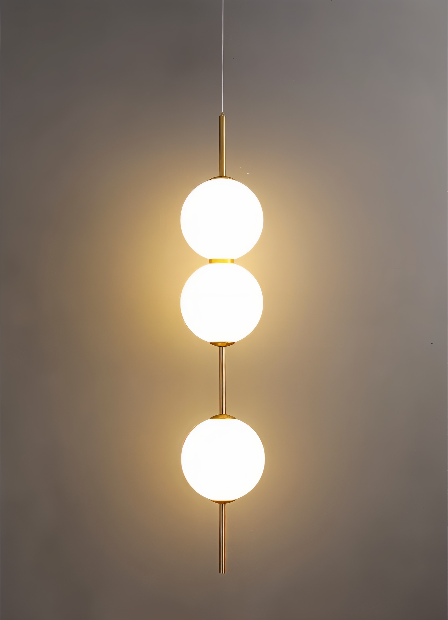 Lunaris | Suspension Verticale avec Globes en Verre Opalin – LED Intégrée