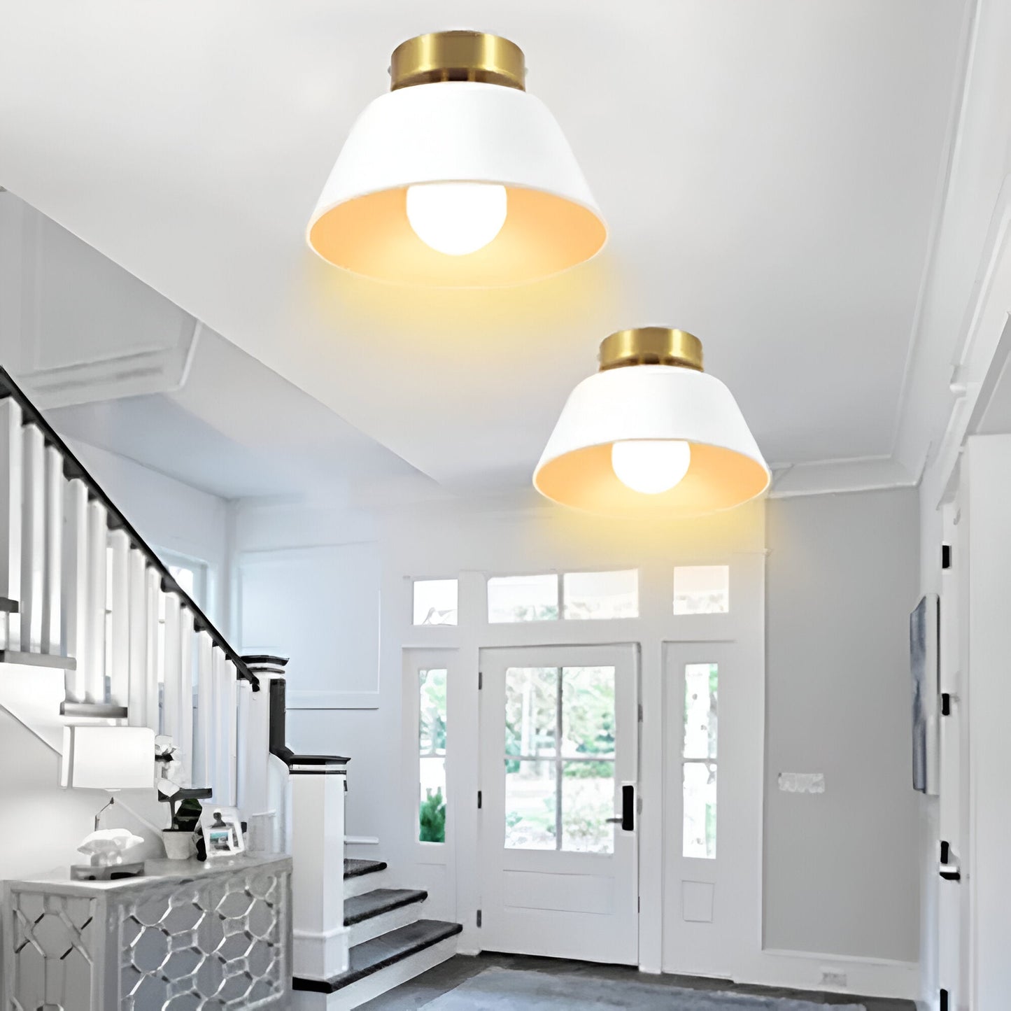 Retrovia | Plafonnier Métallique LED Style Vintage Noir & Blanc