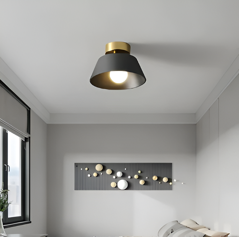 Retrovia | Plafonnier Métallique LED Style Vintage Noir & Blanc