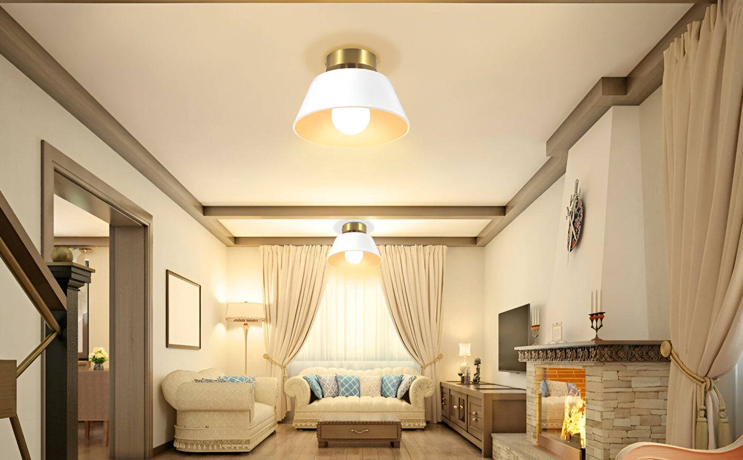 Retrovia | Plafonnier Métallique LED Style Vintage Noir & Blanc