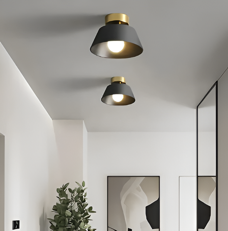 Retrovia | Plafonnier Métallique LED Style Vintage Noir & Blanc