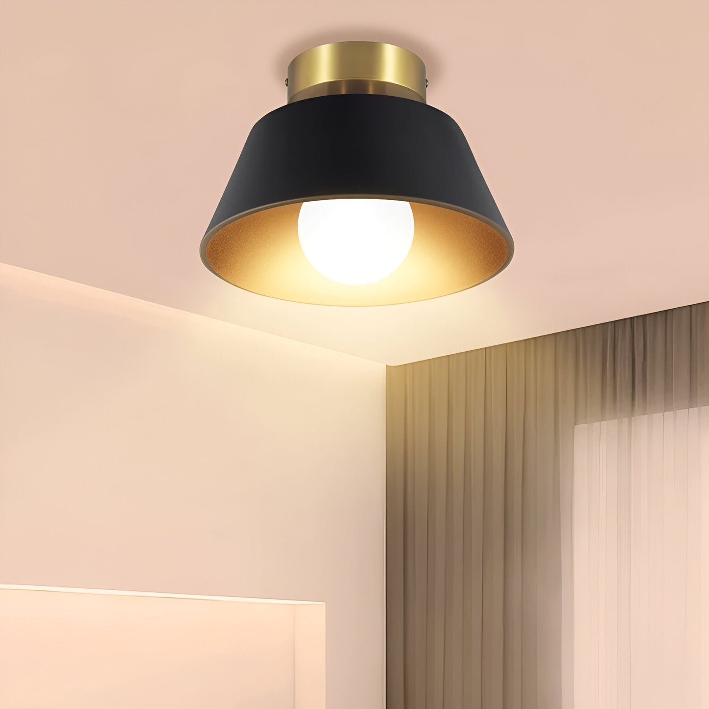 Retrovia | Plafonnier Métallique LED Style Vintage Noir & Blanc