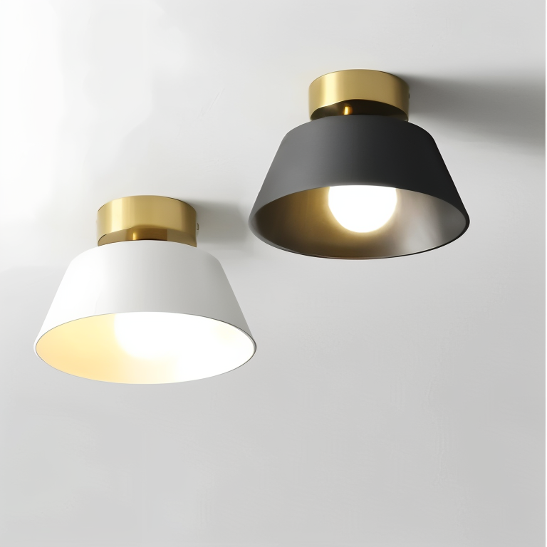 Retrovia | Plafonnier Métallique LED Style Vintage Noir & Blanc