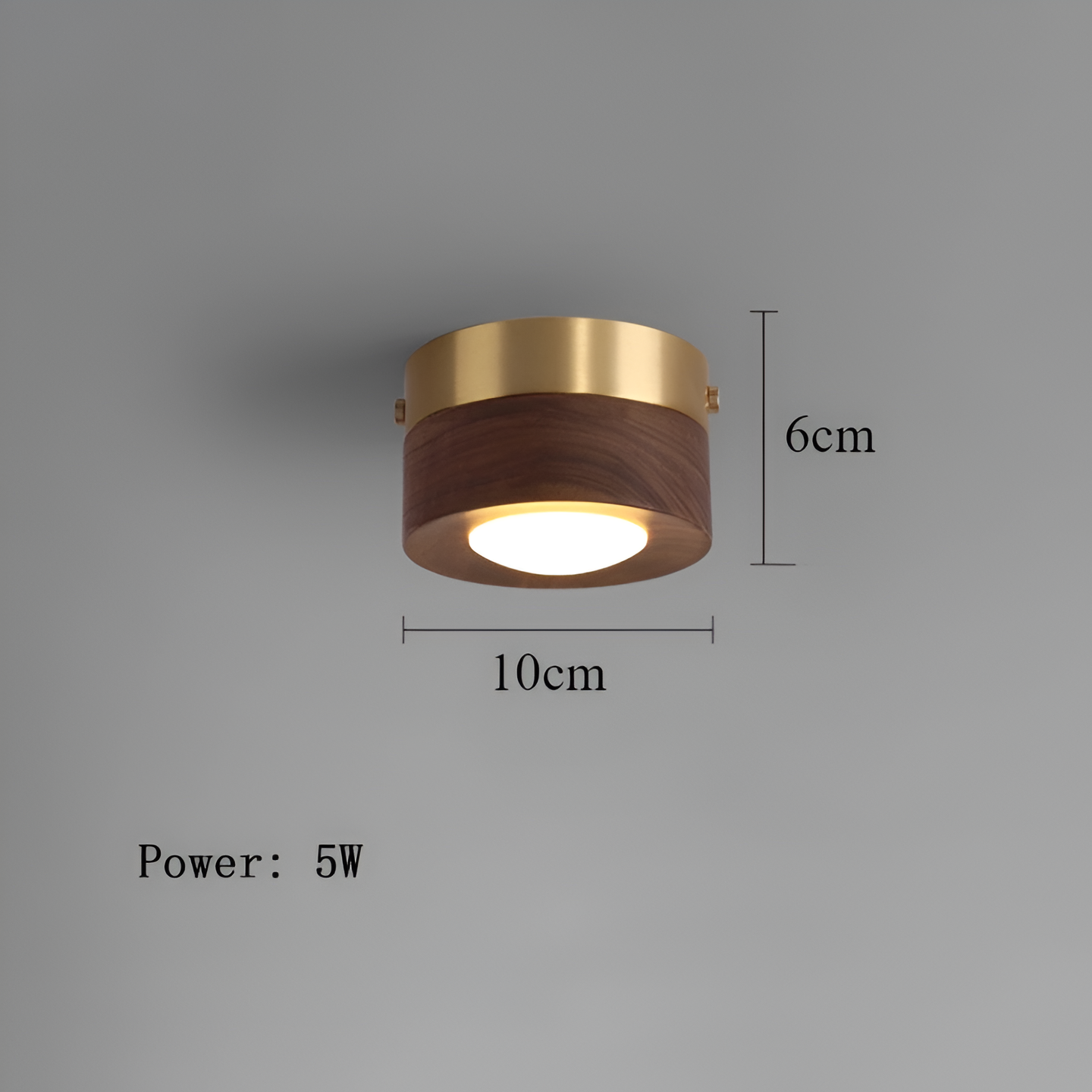 Noyralis | Cilindrische LED-plafondlamp van notenhout