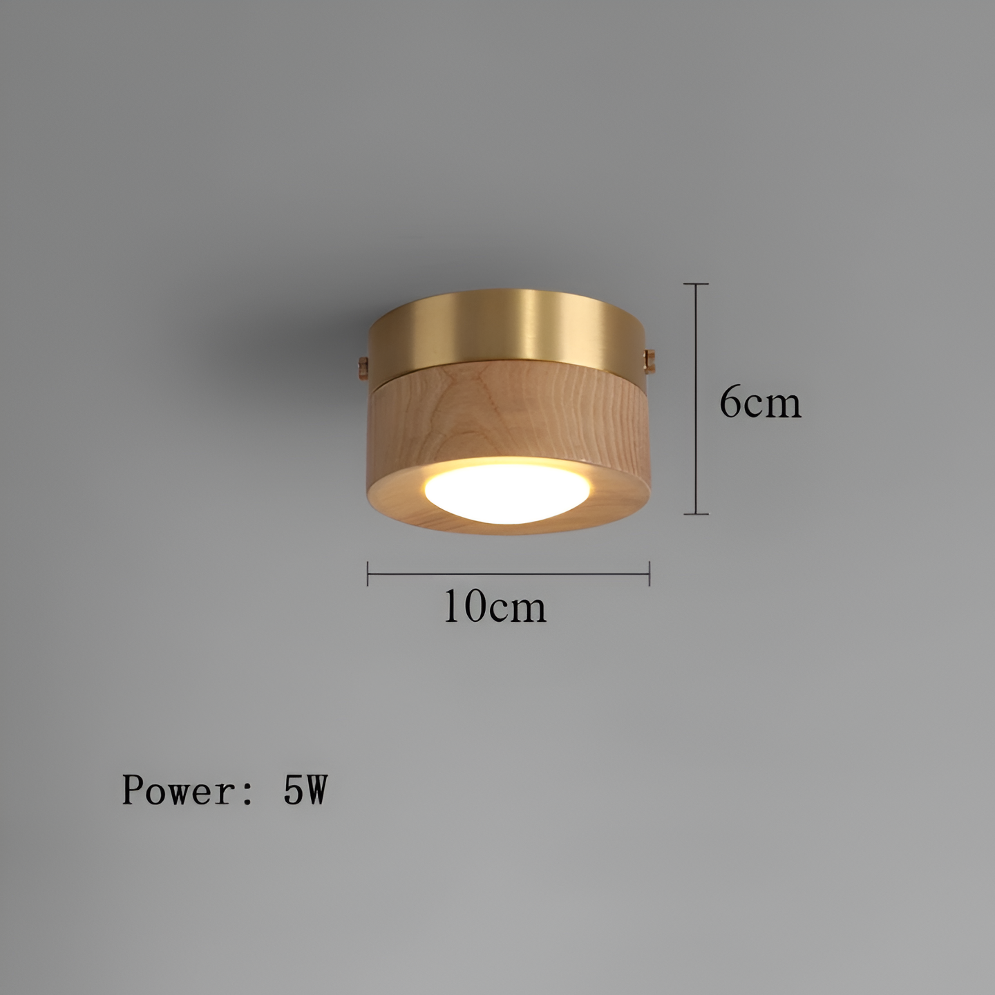 Noyralis | Cilindrische LED-plafondlamp van notenhout