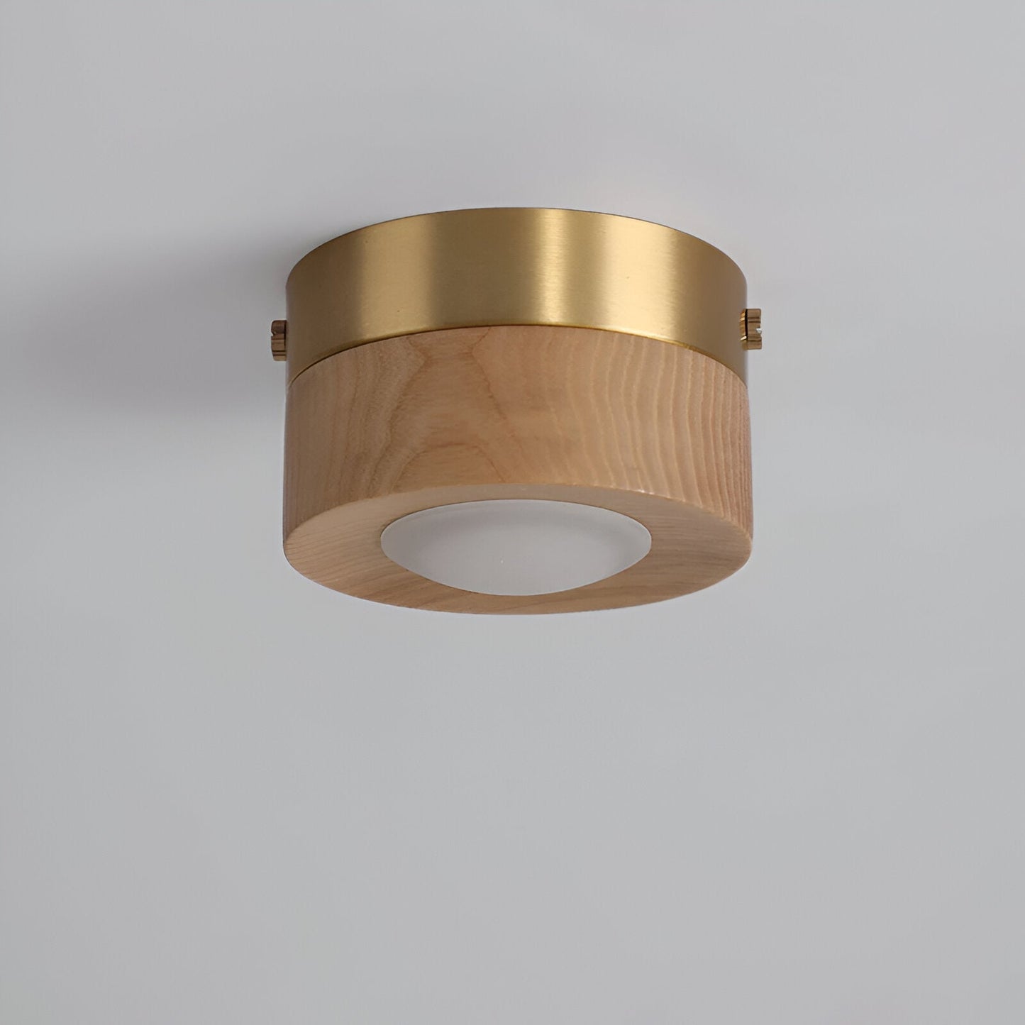 Noyralis | Cilindrische LED-plafondlamp van notenhout