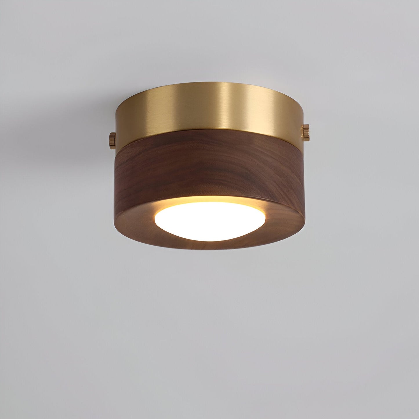 Noyralis | Cilindrische LED-plafondlamp van notenhout
