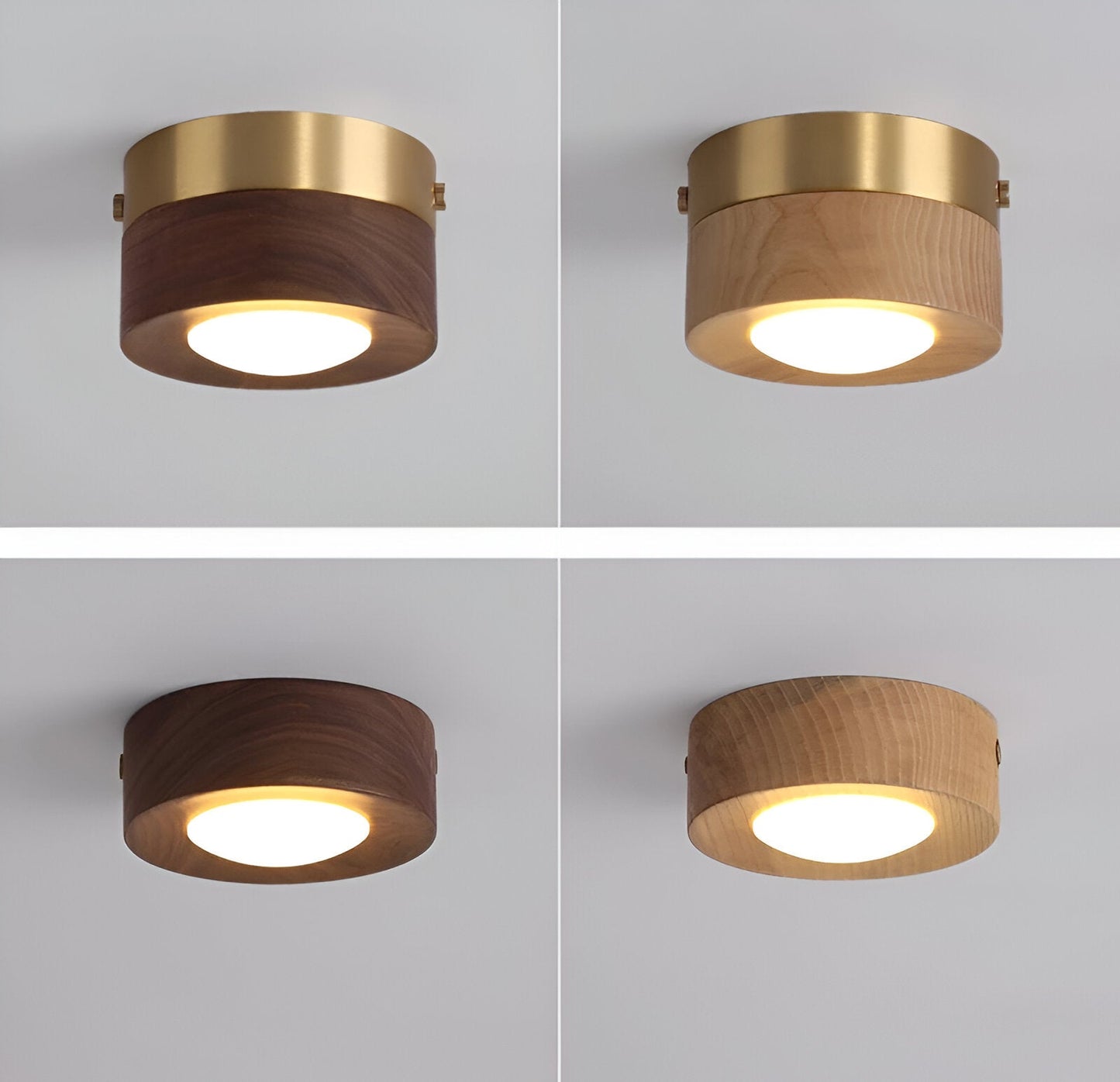 Noyralis | Cilindrische LED-plafondlamp van notenhout