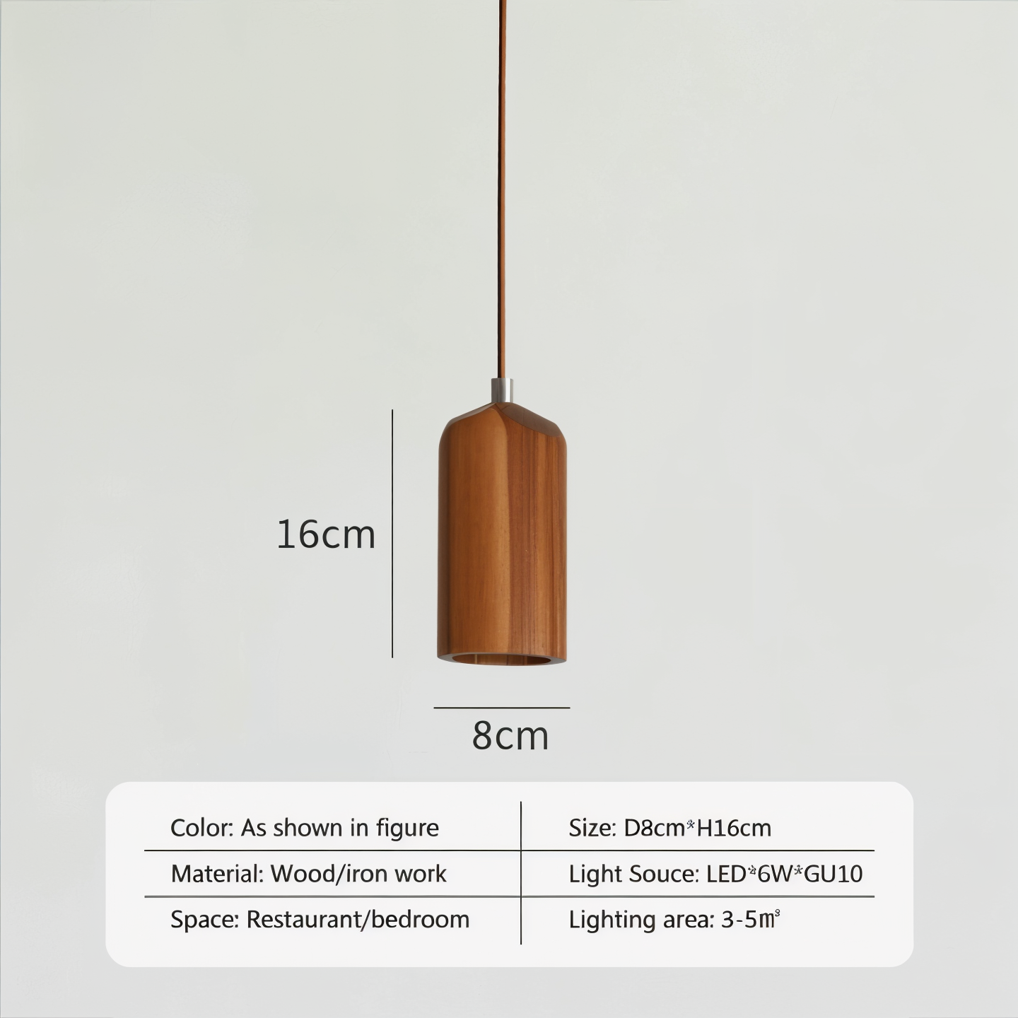 TimberGlow | Cilindrische hanglamp van essen- of acaciahout