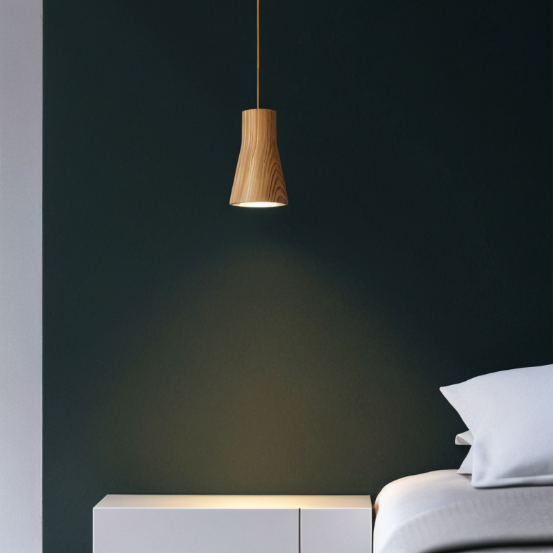 TimberGlow | Cilindrische hanglamp van essen- of acaciahout