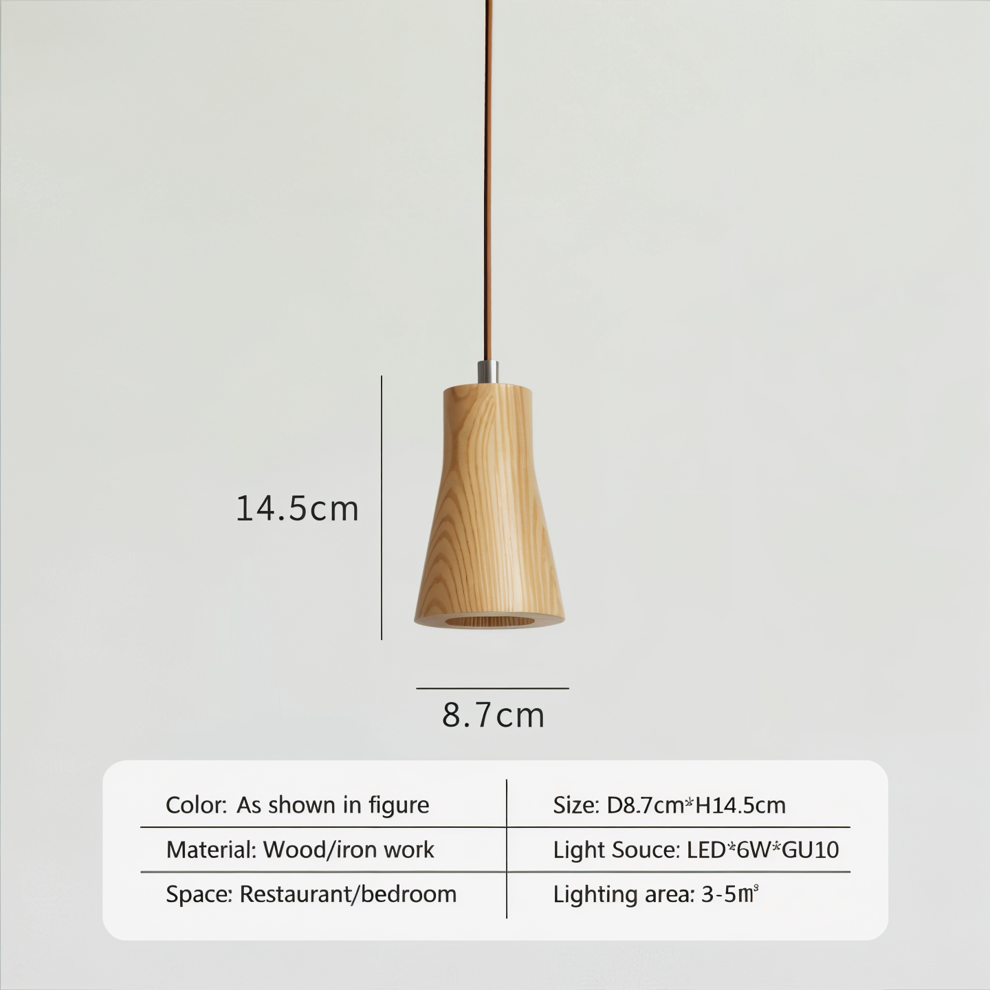 TimberGlow | Cilindrische hanglamp van essen- of acaciahout