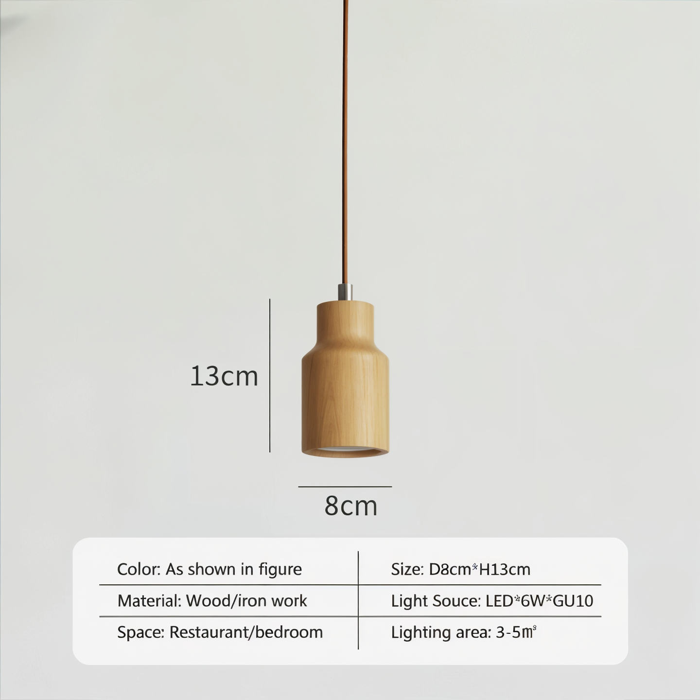TimberGlow | Cilindrische hanglamp van essen- of acaciahout
