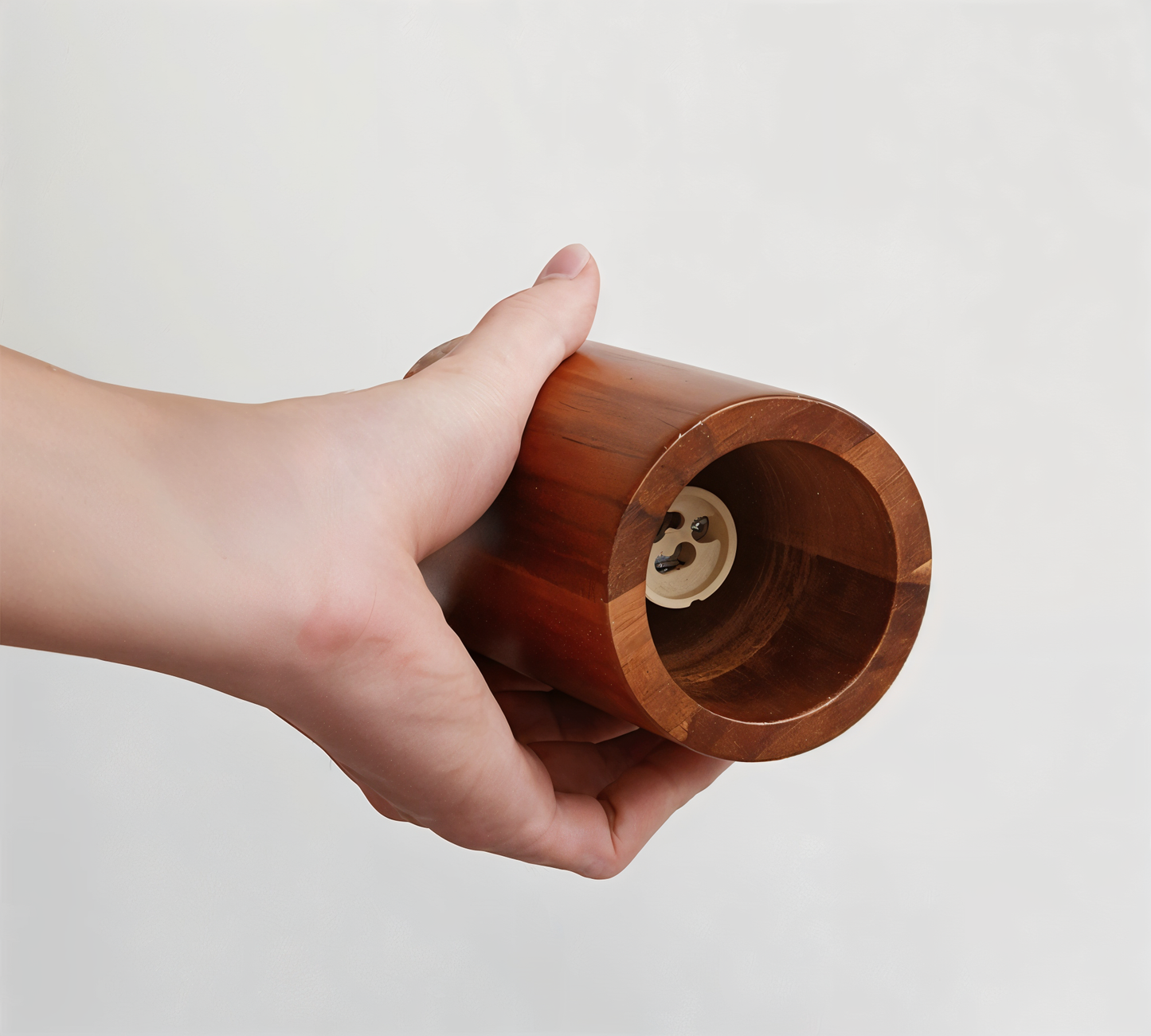 TimberGlow | Cilindrische hanglamp van essen- of acaciahout