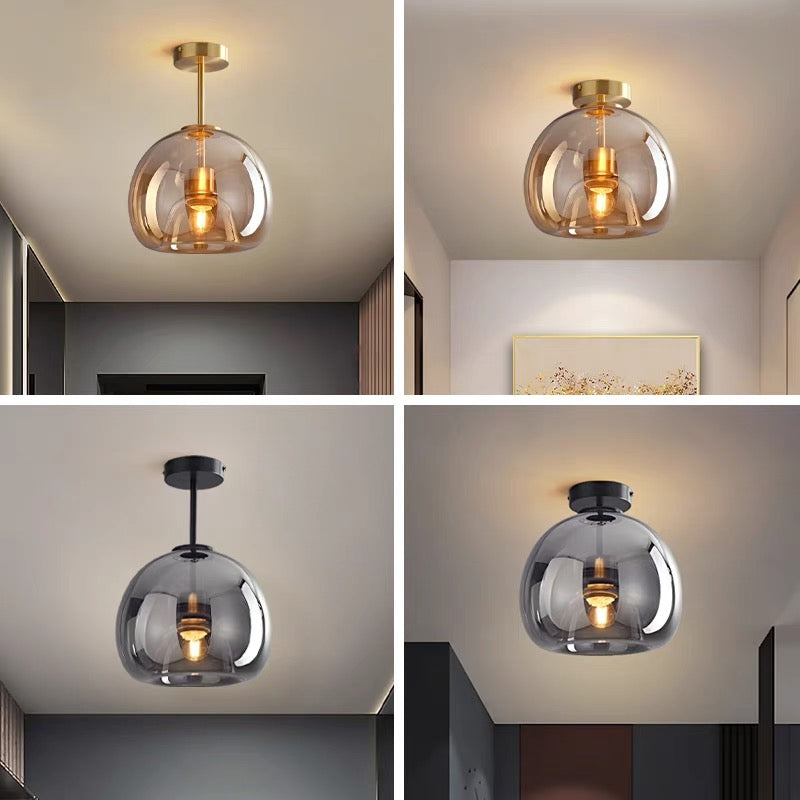 Vintara | Moderne plafondlamp en koperen glas