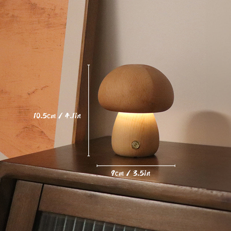 Mycolight – Oplaadbare Houten Paddestoel Tafellamp