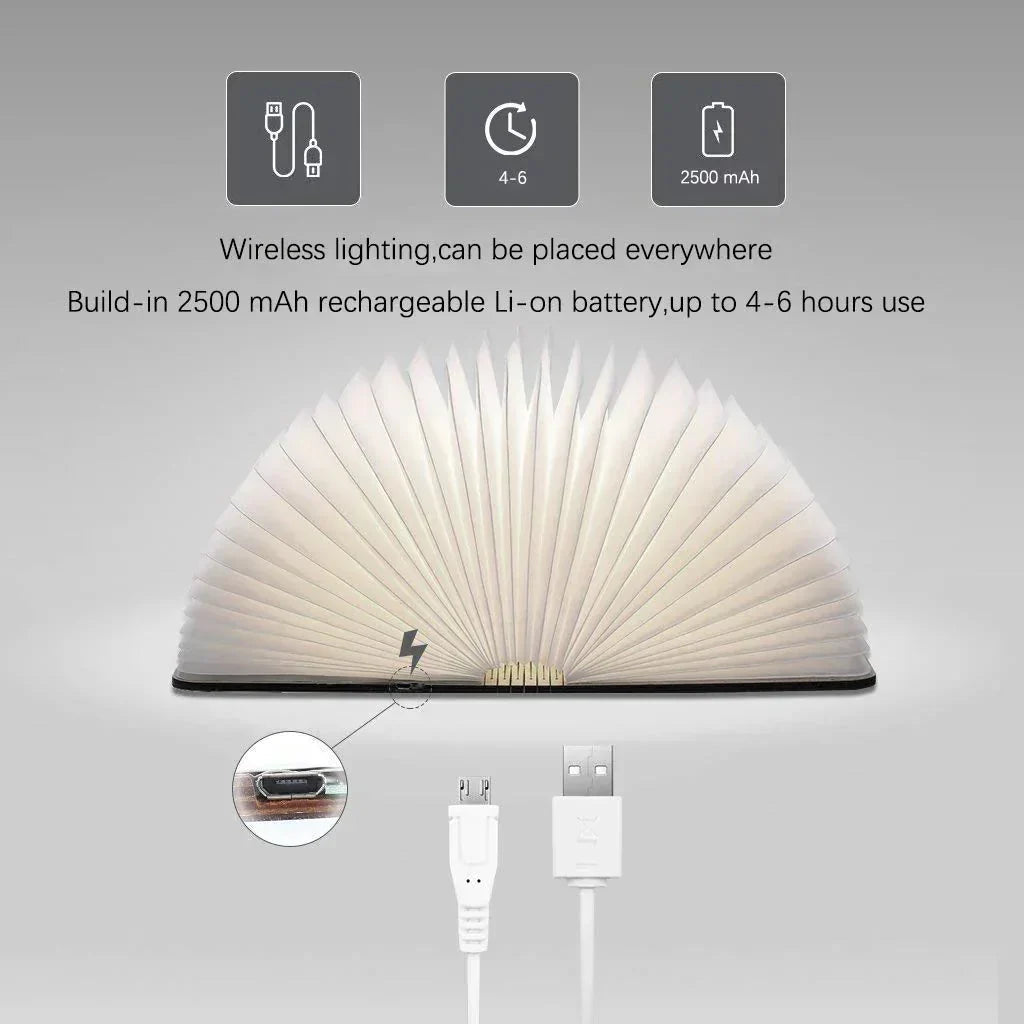 LivreLumière – Oplaadbare LED-lamp in de vorm van een boek